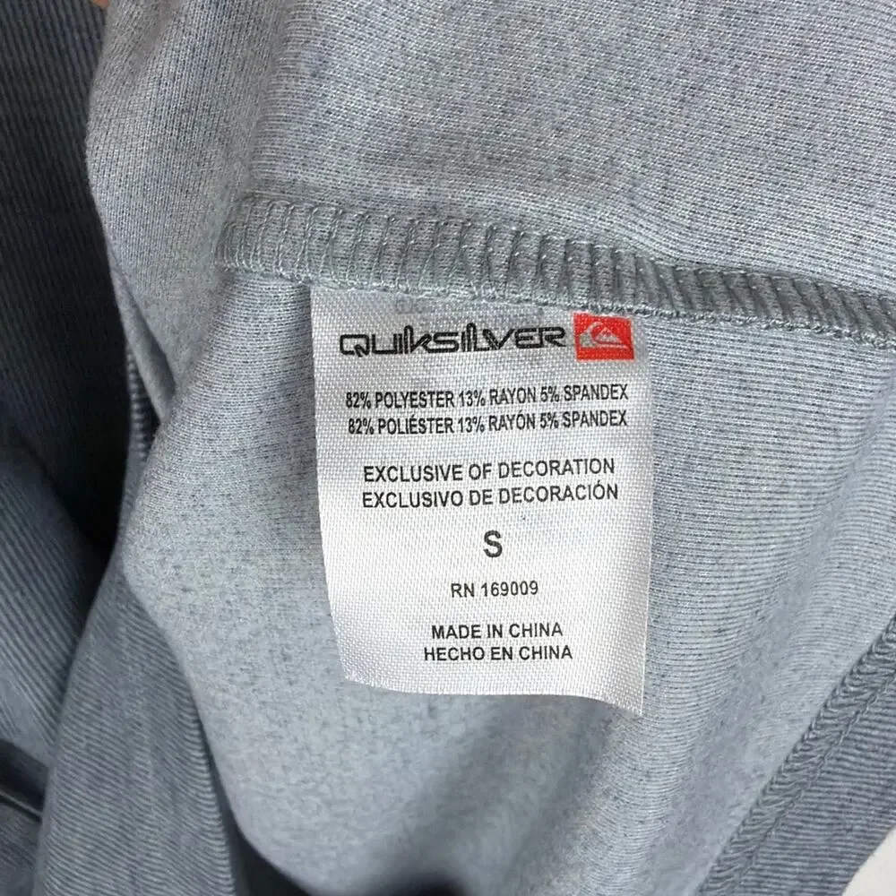 Quiksilver‎ Mens Long Sleeve Shirt Small Blue Soft Lightweight Sweatshirt